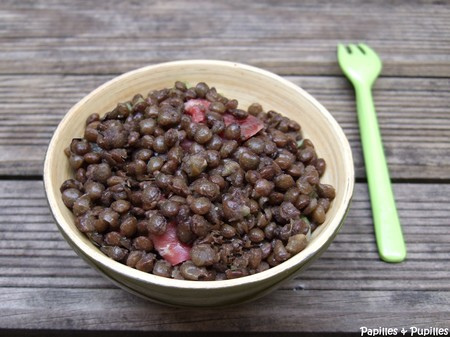Salade de lentilles au magret séché et Verjus du Périgord