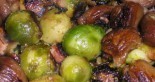 Poêlée de choux de Bruxelles, châtaignes, lardons