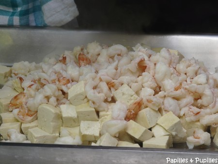 Mélange gambas et tofu