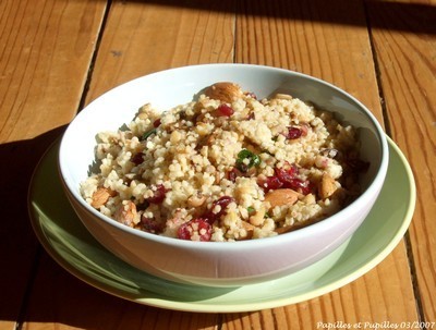 Boulghour aux cranberries, amandes et graines de tournesol - Trish Deseine