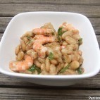 Salade de haricots Tarbais aux crevettes roses