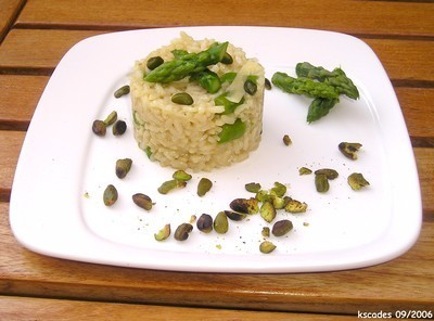 Risotto aux asperges et aux pistaches