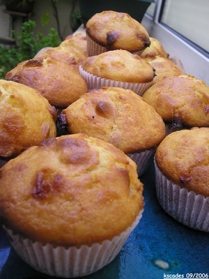 Muffins chocolat blanc et noix de macadamia de Pascale