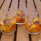 Fruits caramélisés au miel et aux pistaches