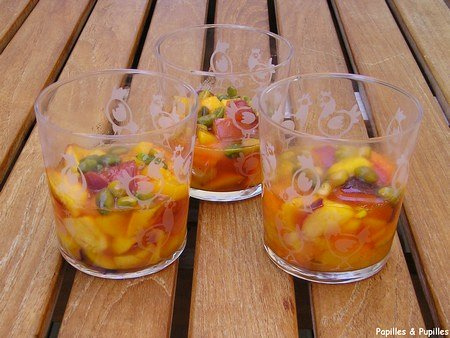 Fruits caramélisés au miel et aux pistaches