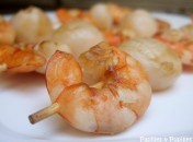 Brochettes de gambas aux litchis Brochettes de gambas aux litchis