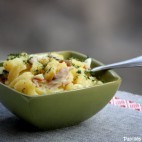 Salade de pommes de terre, maquereaux fumés au poivre