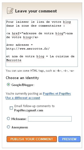 Commentaires Blogger