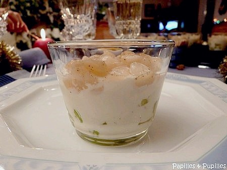 Tartare de Saint Jacques, avocats et concombre en verrines Tartare de Saint Jacques, avocat et concombres en verrines
