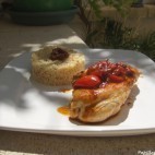Escalopes de poulet aux deux tomates, thym et balsamique