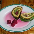 Bûche pistache griottes
