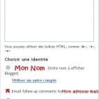 Copie d'écran Commentaires Blogger Copie d'écran Commentaires Blogger