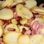 Poêlée de persil racine et lardons fumés