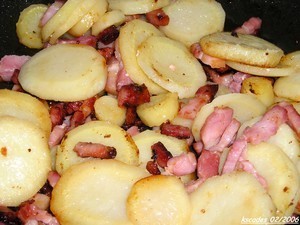 Poêlée de persil racine et lardons fumés Poêlée de persil racine et lardons fumés