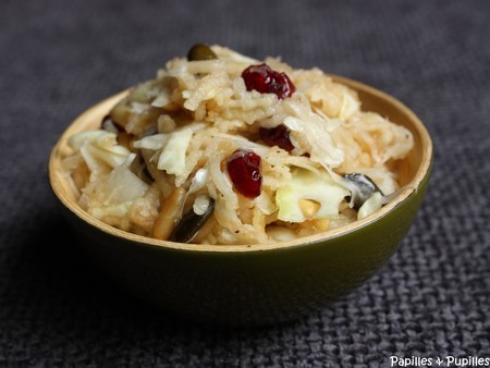 Salade aux pommes chou blanc, airelles et gingembre