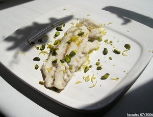 Filet de maigre à la pistache