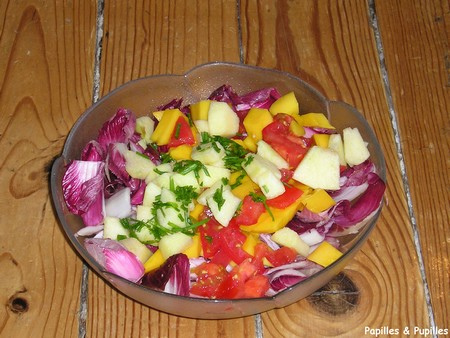 Image Papilles et Pupilles - Salade de carmine à la mangue