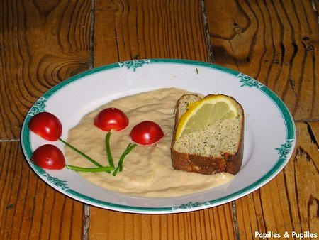 Terrine de thon au coulis de poireaux