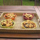 Crumble à la polenta et à la ratatouille confite