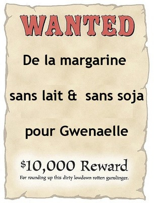 Avis de recherche sans lait sans colza