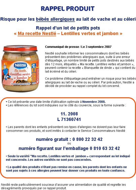 Communiqué de Presse Nestlé