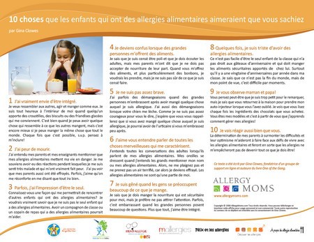 10 choses que les enfants qui ont des allergies alimentaires aimeraient que vous sachiez