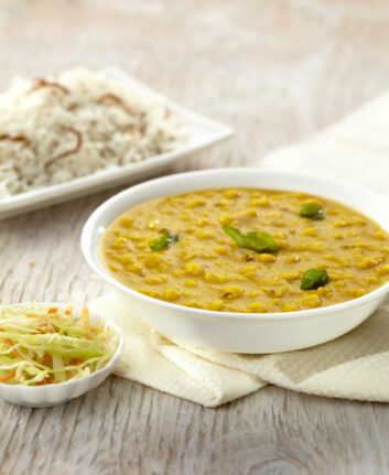 Dahl aux poireaux et pois cassés