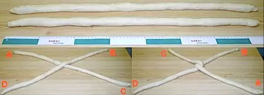 Schéma de façonnage de la tresse suisse (Butterzopf) étape par étape