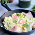 Gratin de saumon et poireaux