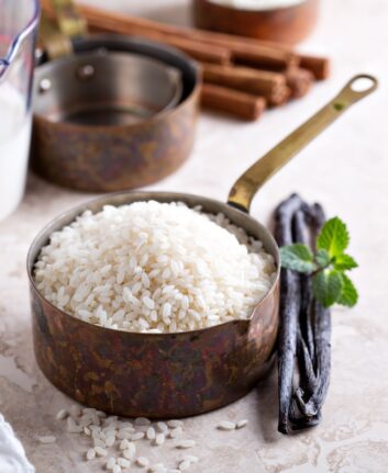 Ingrédients pour riz au lait