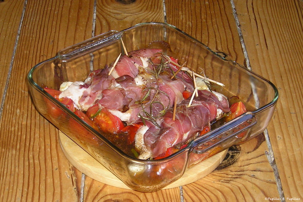 Poulet rôti aux tomates et romarin