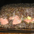 Terrine de lentilles au tartare de saumon