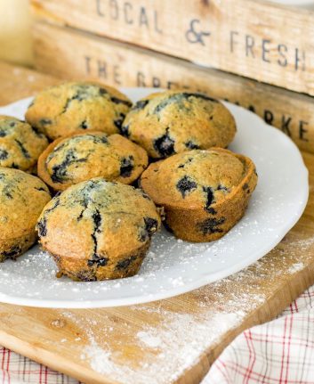 Muffins aux bleuets sans oeufs sans lait