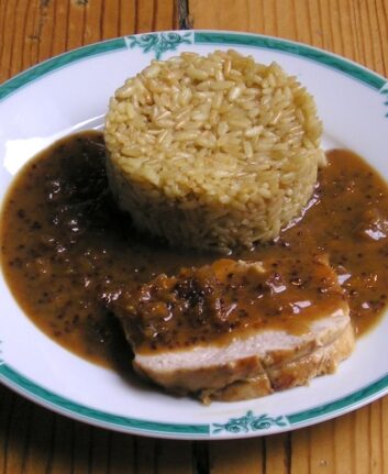 Rôti de dindonneau à la gelée de groseilles