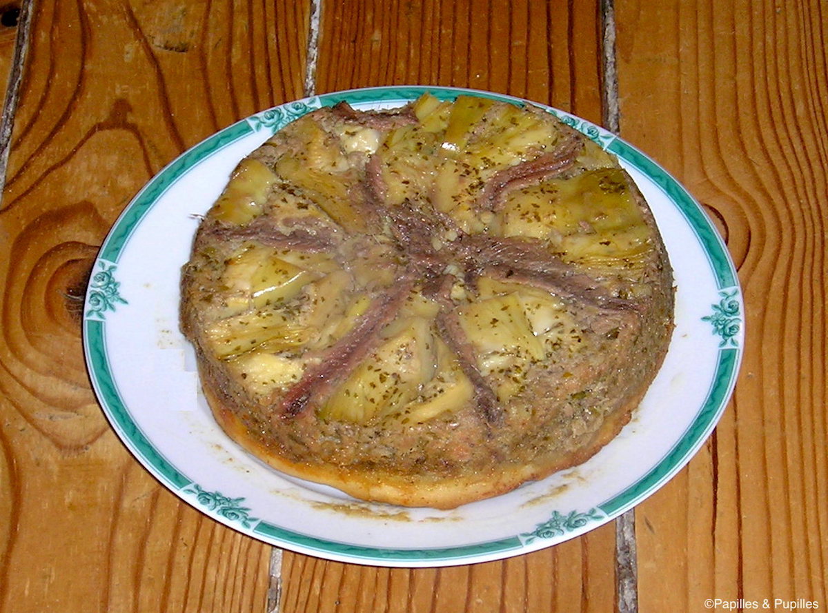 Tarte Tatin artichauts anchois