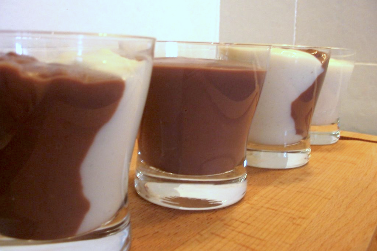 Crème chocolat vanille sans oeufs sans gluten sans arachide