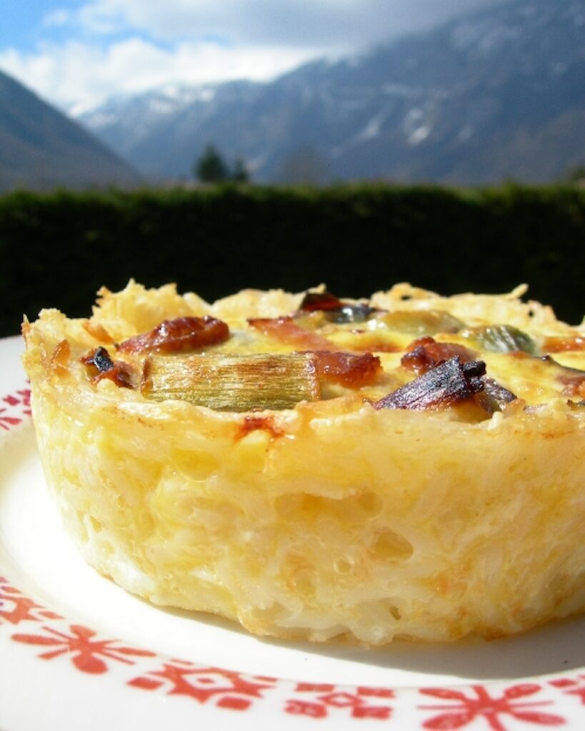 Tartelettes aux poireaux en croûte de riz