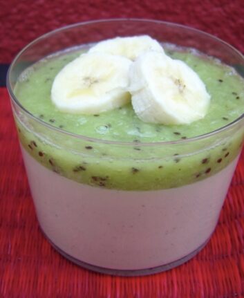 Crème lait de coco kiwis banane