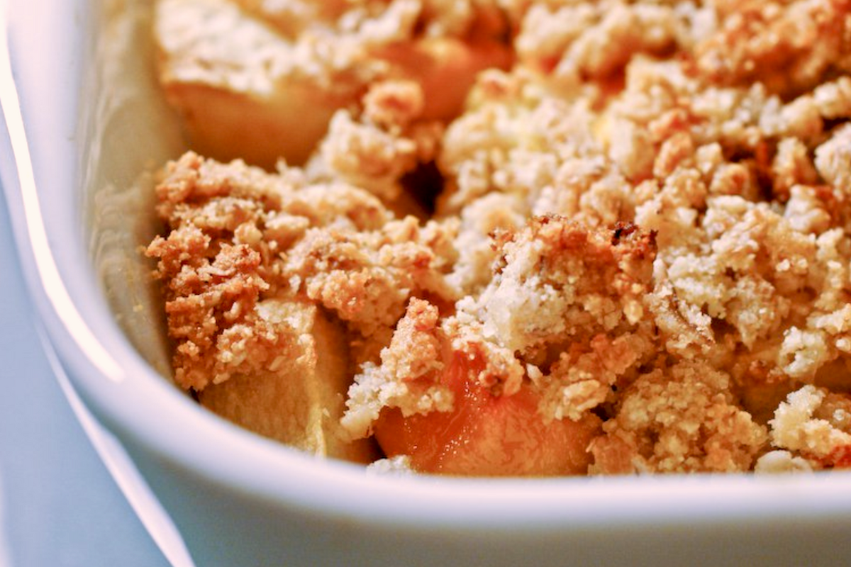 Crumble pommes mangues sans oeufs