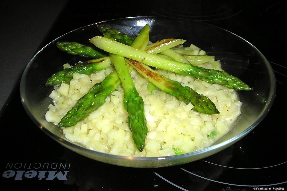 Risotto de pommes de terre aux pointes d'asperges