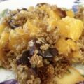 Crumble aux orange et aux dattes, sans oeufs sans lait