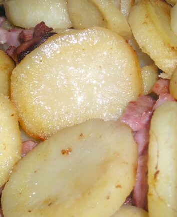 Poêlée de persil racine et lardons fumés