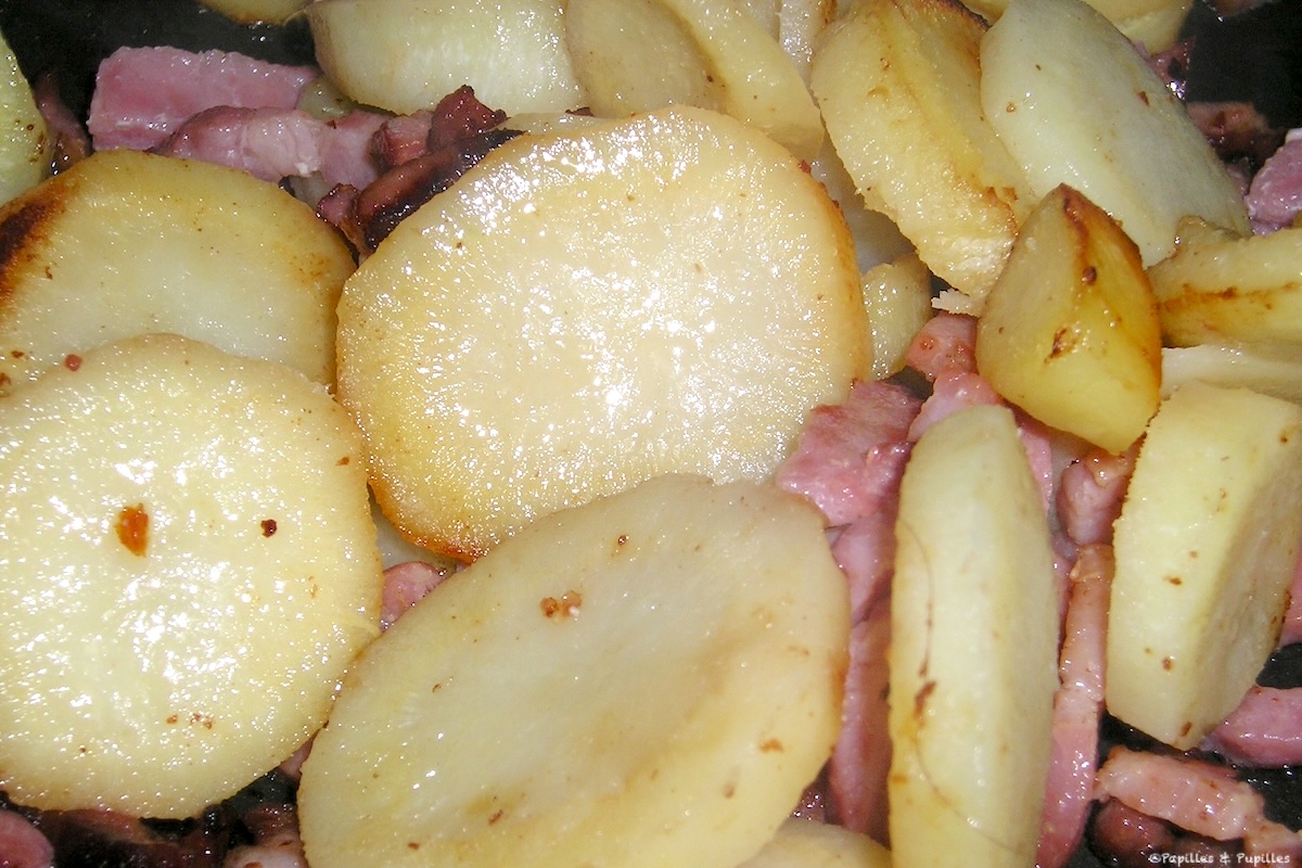 Poêlée de persil racine et lardons fumés