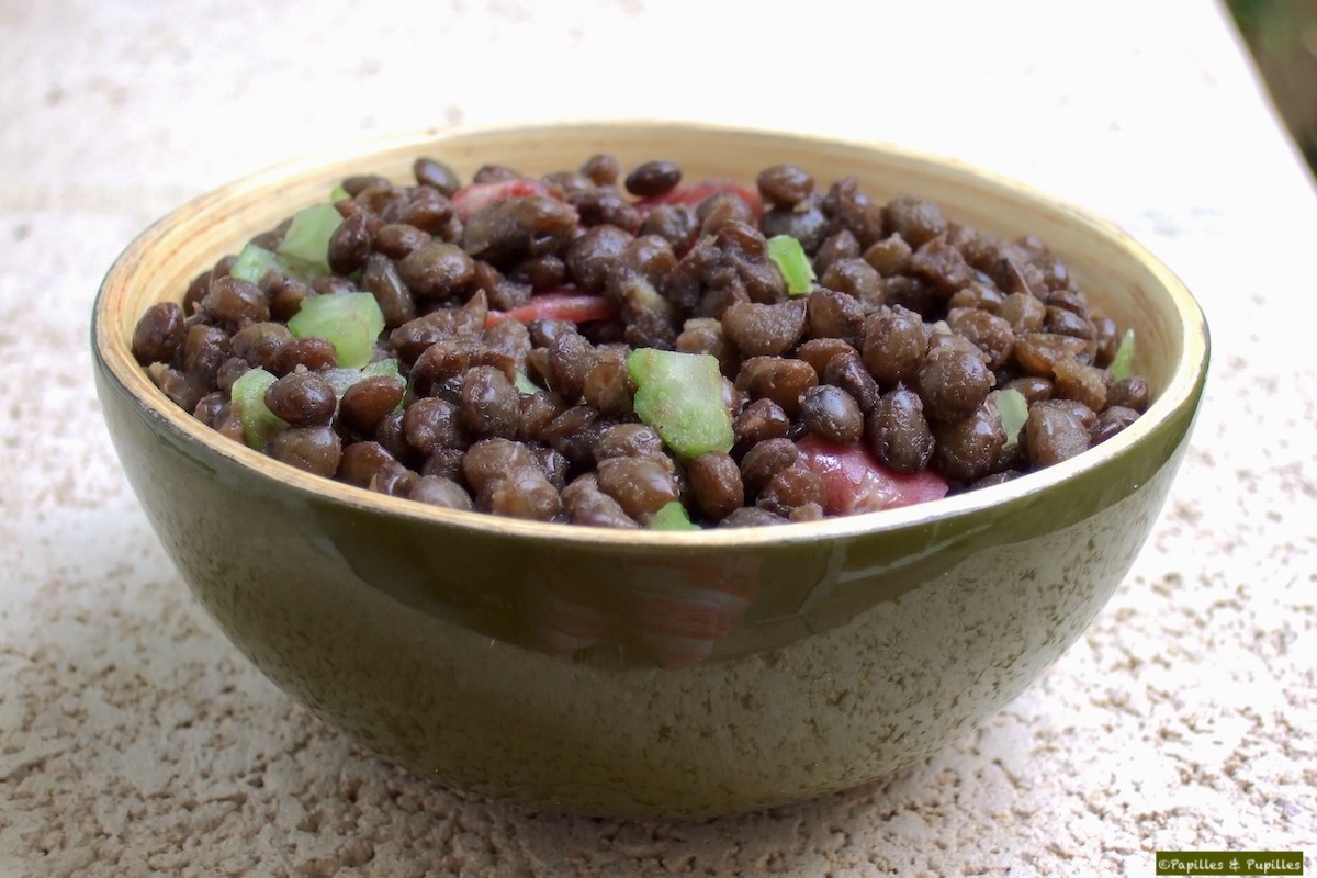 Salade de lentilles au magret séché et Verjus du Périgord