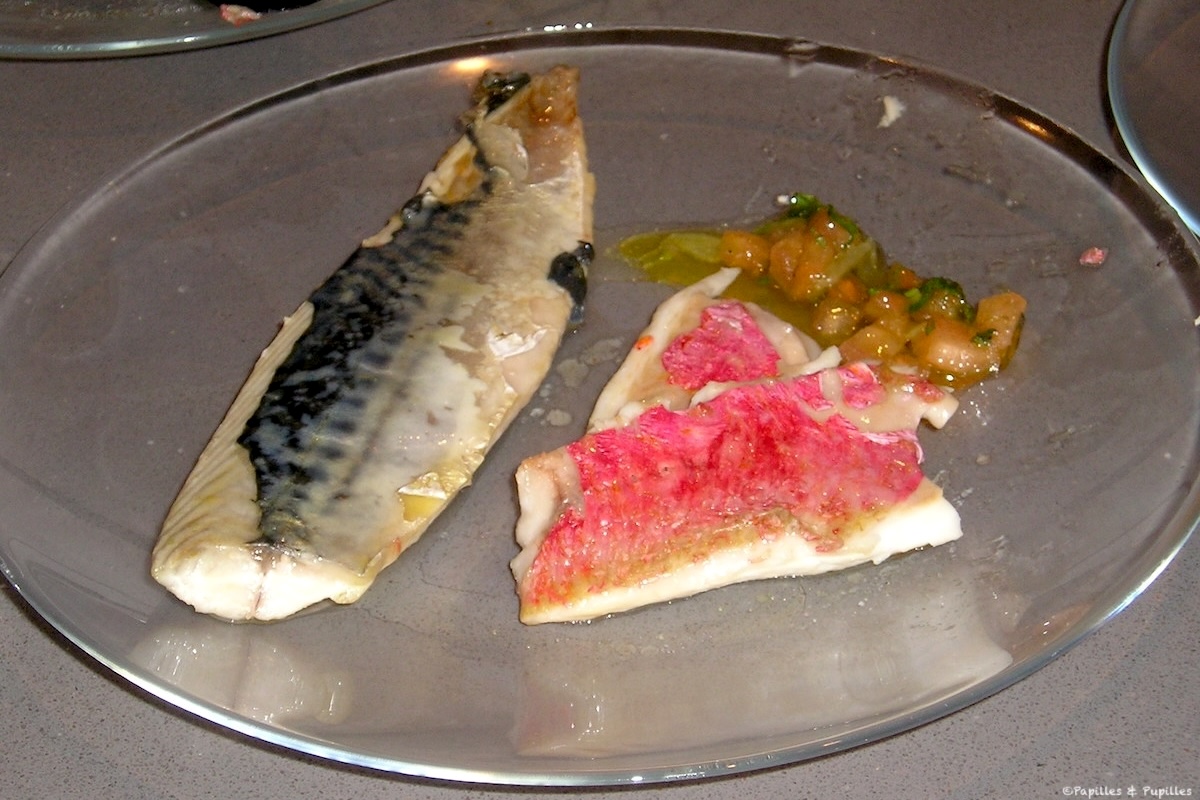 Filets de rougets et maquereaux rôtis