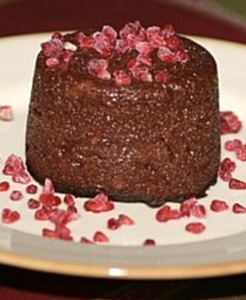 Polenta chocolat framboises sans oeufs, sans gluten