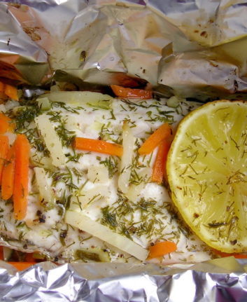 Papillotes de bar printanières