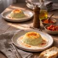 Flan poireaux sablon de tomates