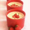 Soupe de fraises à la pistache sans oeufs sans gluten