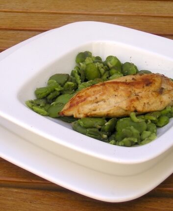 Escalopes de poulet aux fèves et au garam massala